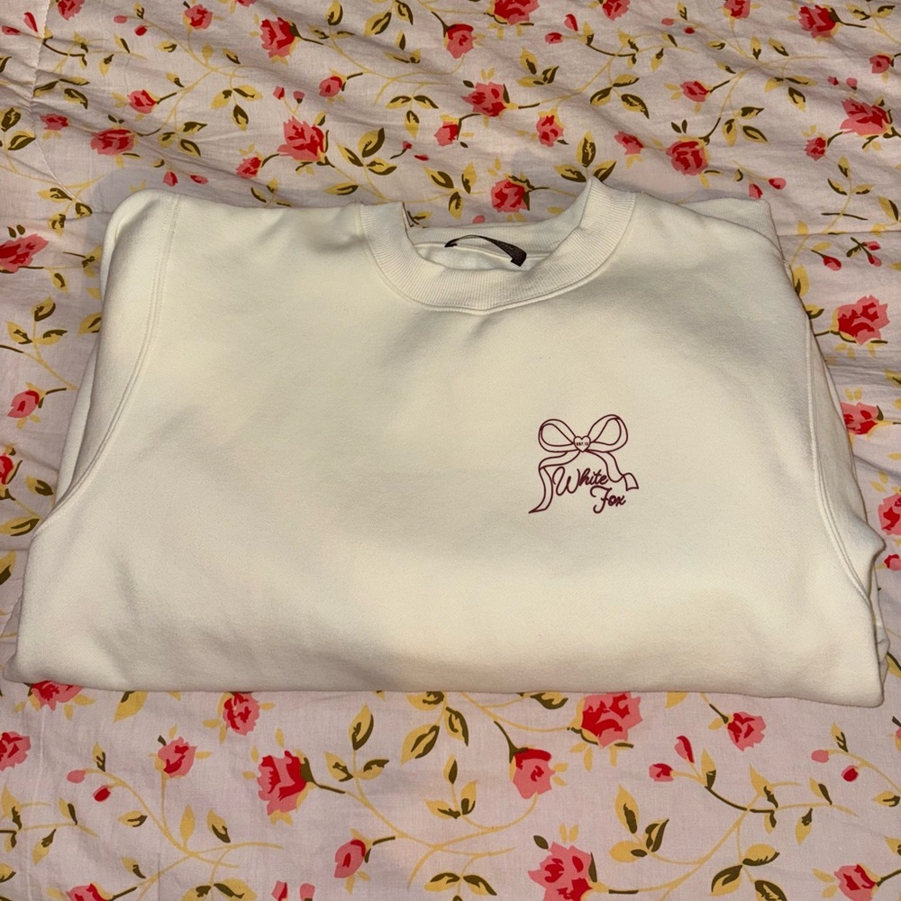 white fox cream crewneck